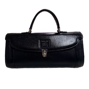 Burberry Vintage Black Leather Top Handle Bag